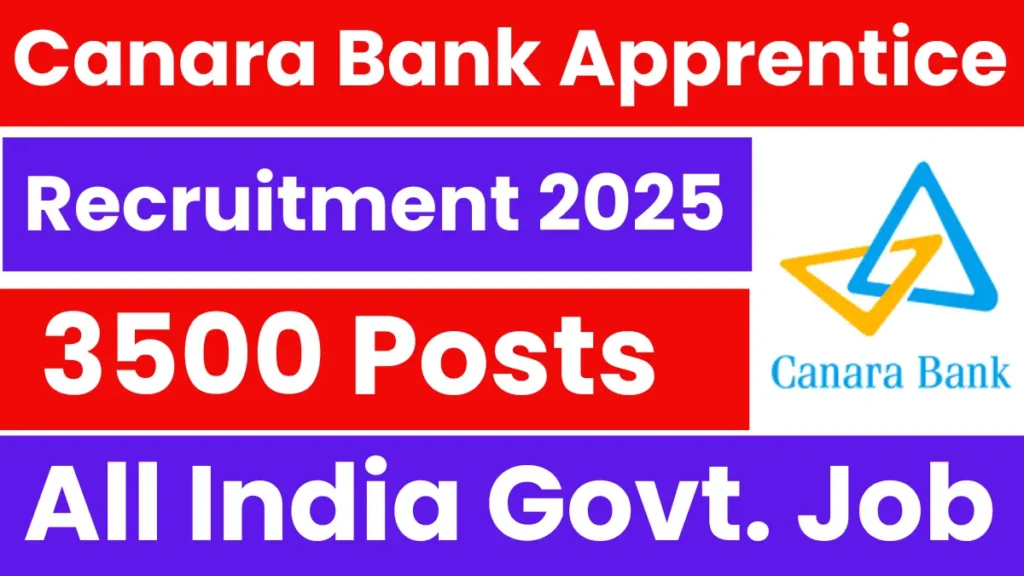 Canara Bank Graduate Apprentices Engagement 2025 (3500 Posts Vacancy) - FreeJobAlerts.Pro
