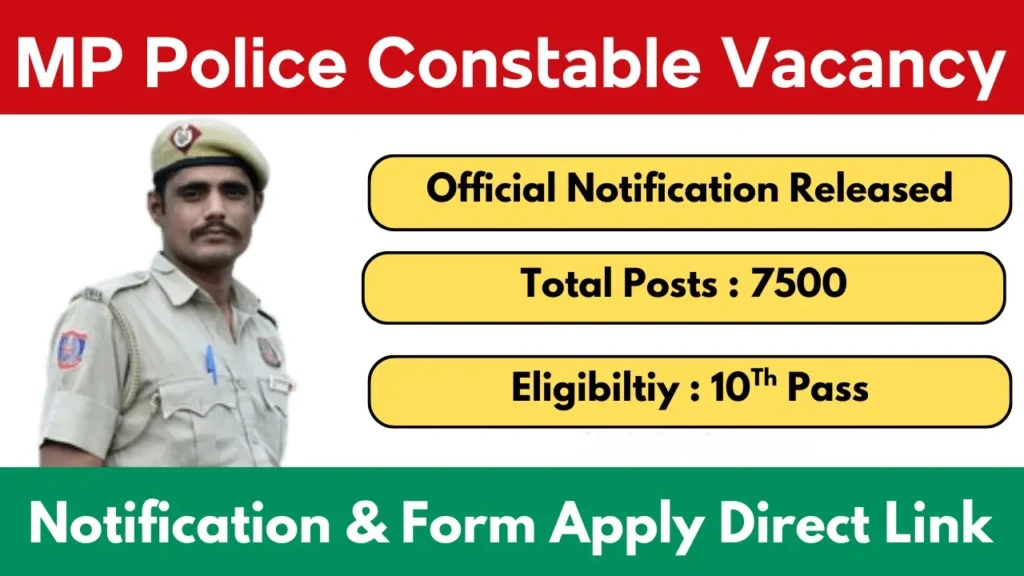 MP Police Constable Recruitment 2025 (7500 Posts Vacancy) - FreeJobAlerts.Pro