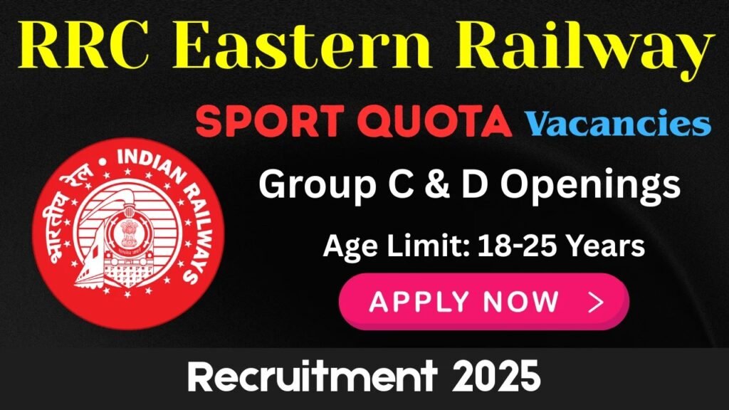 RRC Eastern Railway Sports Quota Recruitment 2025 (50 Posts Vacancy) - FreeJobAlerts.Pro