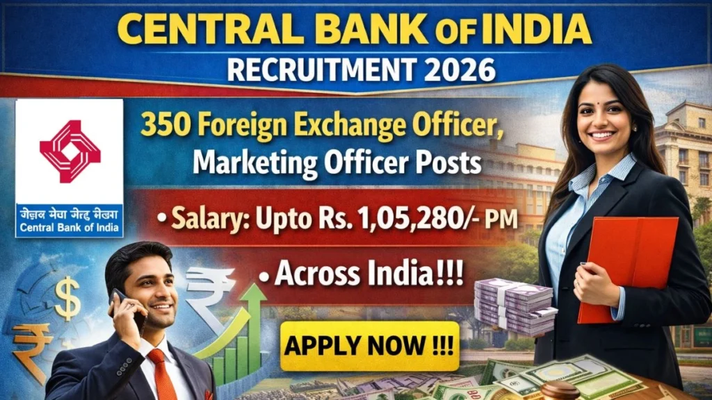 Central Bank of India Specialist Officer Recruitment 2026 – 350 SO Posts, Apply Online