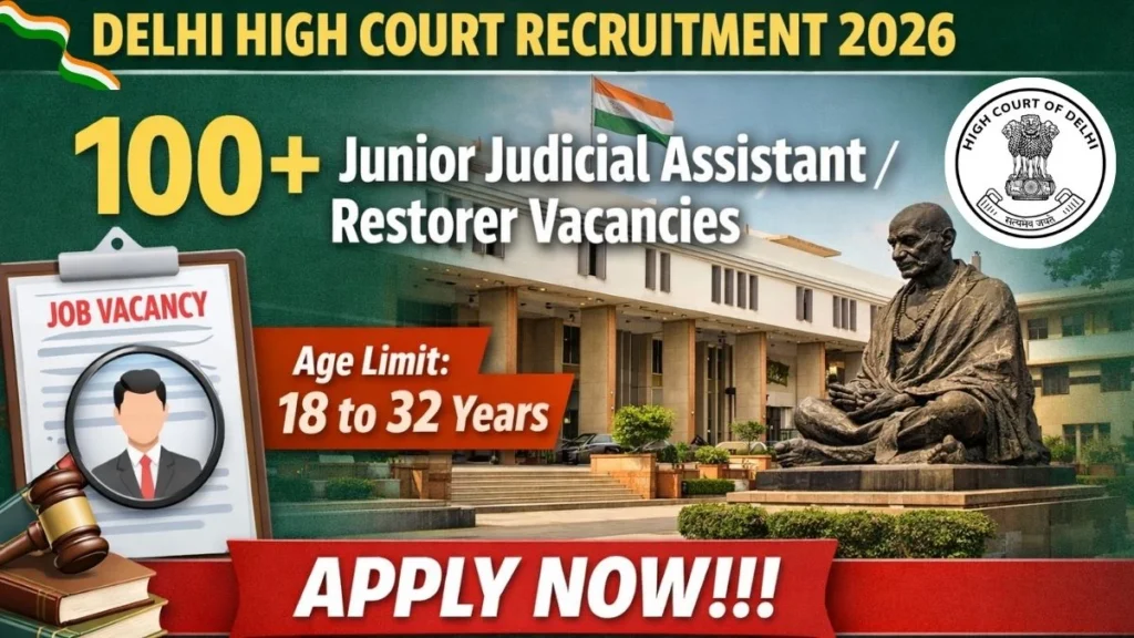 Delhi High Court JJA Recruitment 2026 – 152 Junior Judicial Assistant Posts
